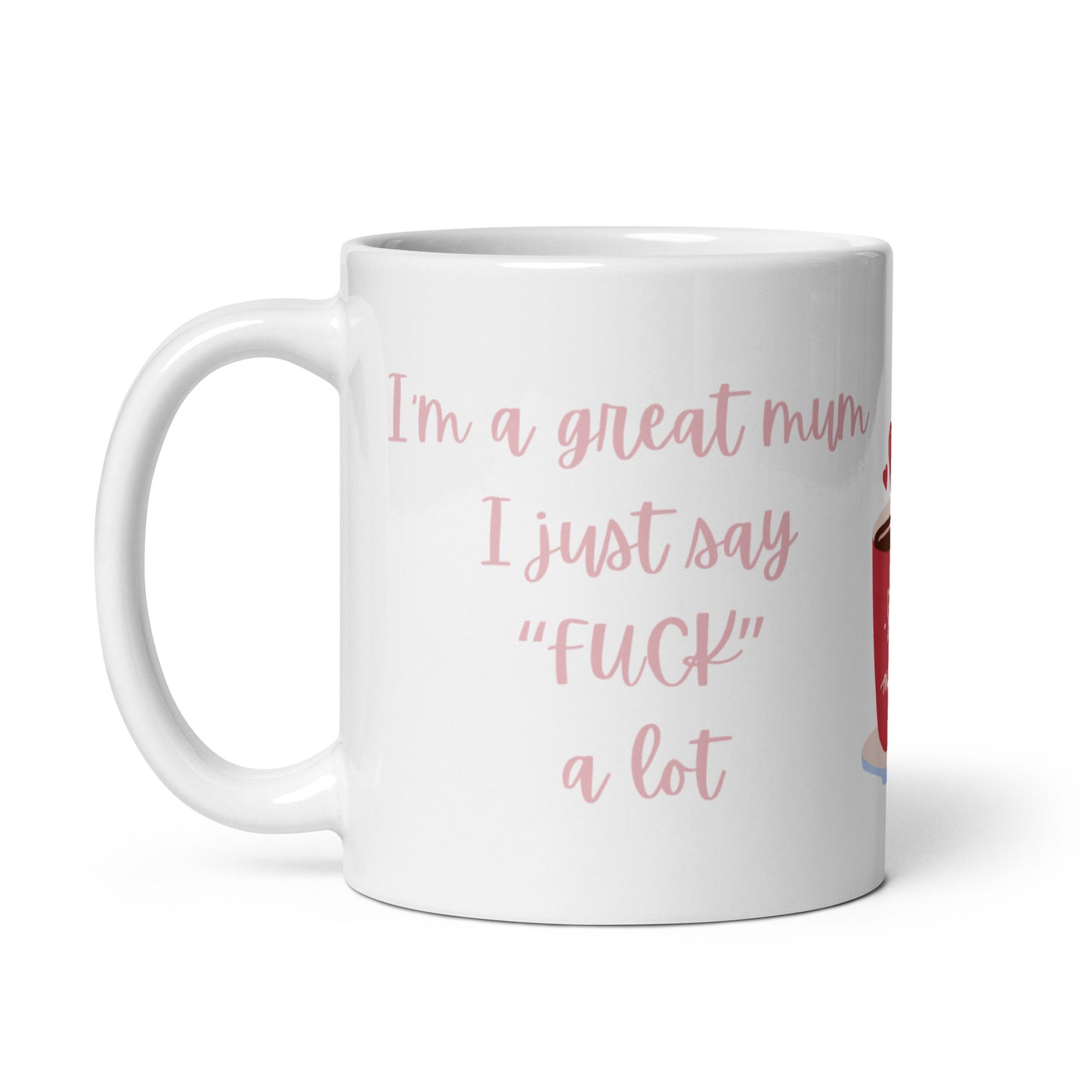 White glossy mug