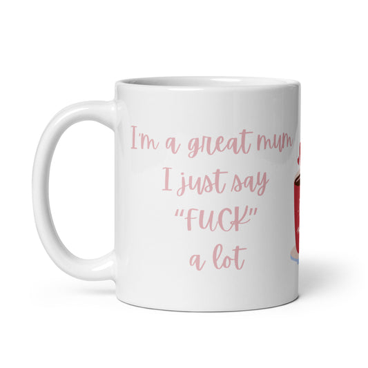 White glossy mug